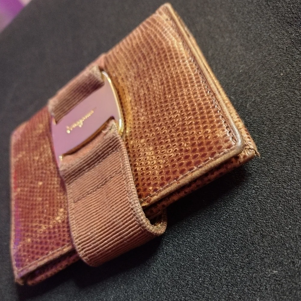 Salvatore Ferragamo Brown Leather Bi-fold Wallet